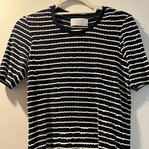 La Ligne NYC Scallopped Stripe Mariner Shirt Size M